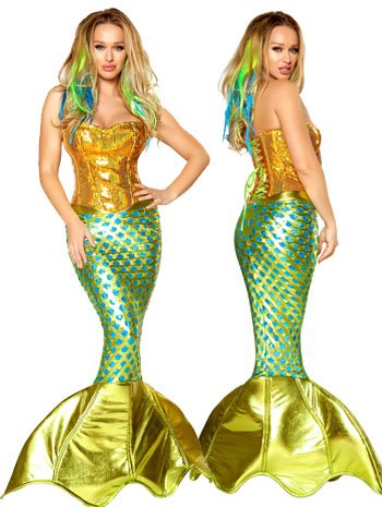 Women's Siren of the Sea 2-Piece Mermaid Cosplay Costume Made in USA - DeluxeAdultCostumes.com