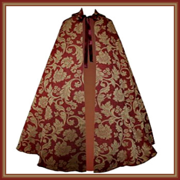 Velours Renaissance Médiéval Cloak Cape doublée de satin 