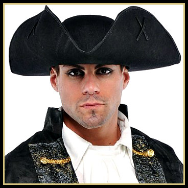 Cavalier Tricorn Hat Pirate Colonial Halloween Adult Costume Accessory 2 COLORS 