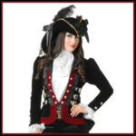 Sultry Black and Red Lady Pirate Jacket image