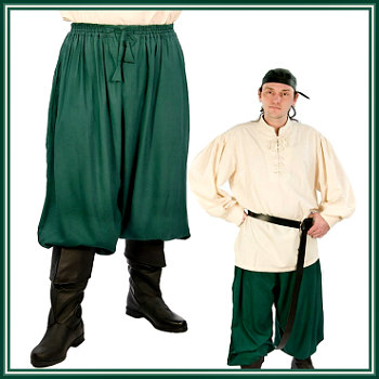 Deluxe Adult Costumes - Pirate breeches, pirate pants, pirate trousers
