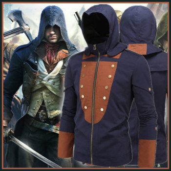 Assassinn's Creeds Cloak Cosplay Denim or Wool Coat Hoodie Jacket 