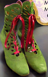 Alice Through the Looking Glass: Ribbon Fantasy Green Boots - DeluxeAdultCostumes.com
