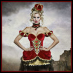 Deluxe Sexy Queen of Hearts Corset Dress Costume - DeluxeAdultCostumes.com