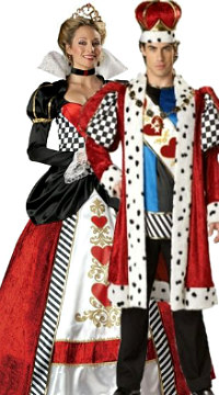 Queen and King of Hearts Couple Costume - DeluxeAdultCostumes.com