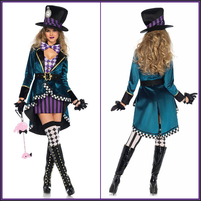 Delightful Lady Mad Hatter 5-Piece Costume