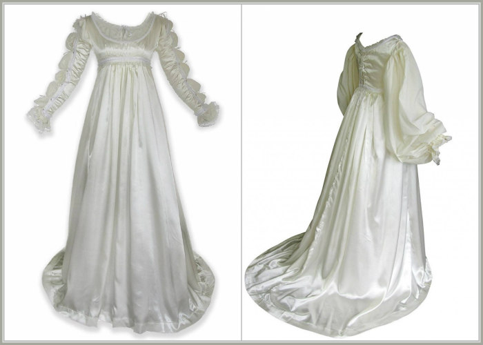 Women's Medieval 4-Piece Ivory Satin Gown - DeluxeAdultCostumes.com