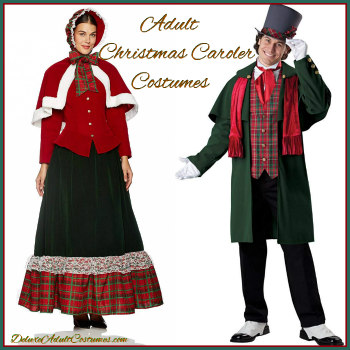 Adult Dickens Christmas Caroler Costumes Accessories Deluxe Theatrical Quality Adult Costumes